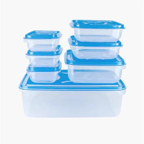 IKEA STYLE FOOD CONTAINERS, THUMB LOCK FOOD CONTAINER, STACKABLE PLASTIC STORAGE BOXES ( 4000ml, 7PC SET)
